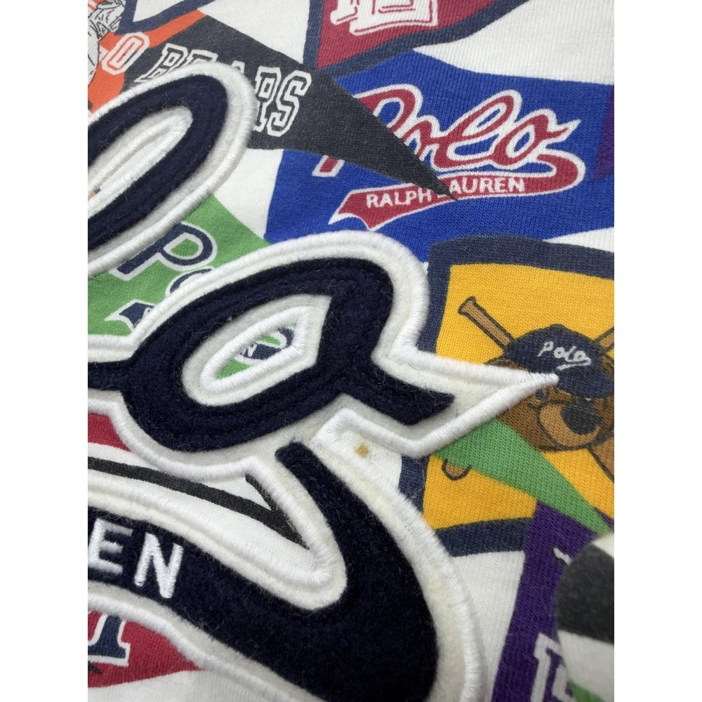 Polo Ralph Lauren Sweatshirt Mens XS Multicolor Pennant Fleece Pullover Logo - Picture 5 of 15